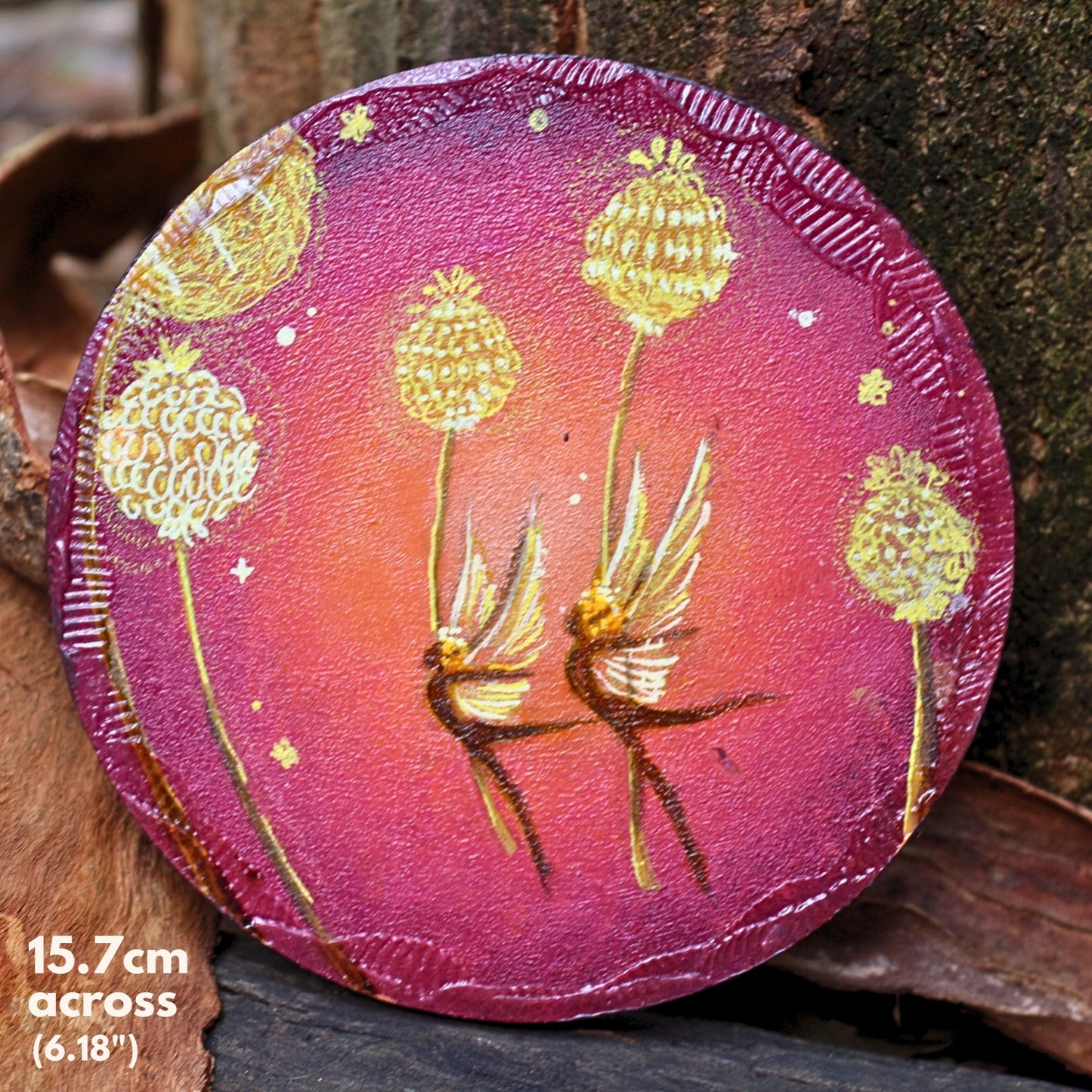 'Billy Button Dancers' - Original mixed media on plaster