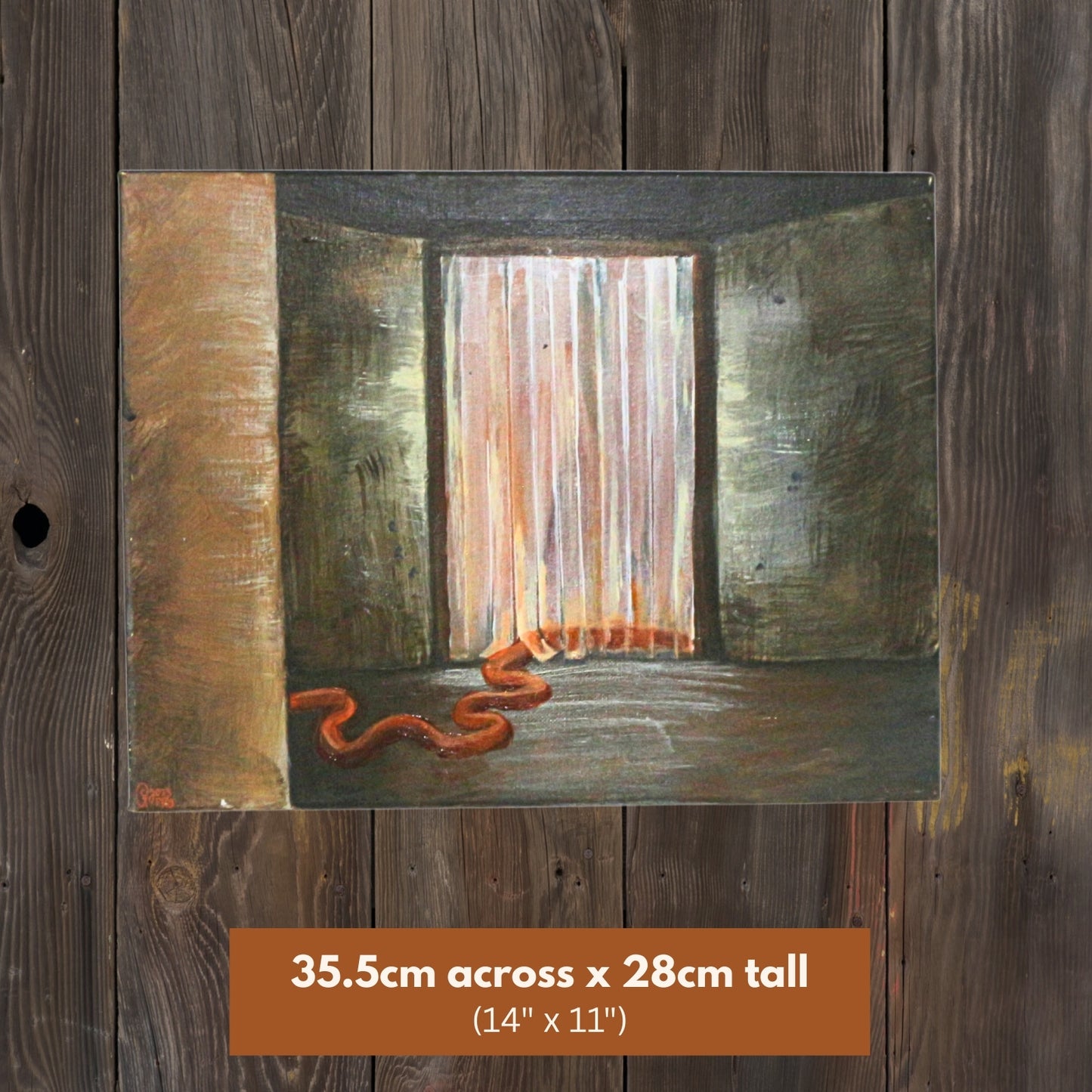 'Behind the curtain' - Original acrylic painting on canvas