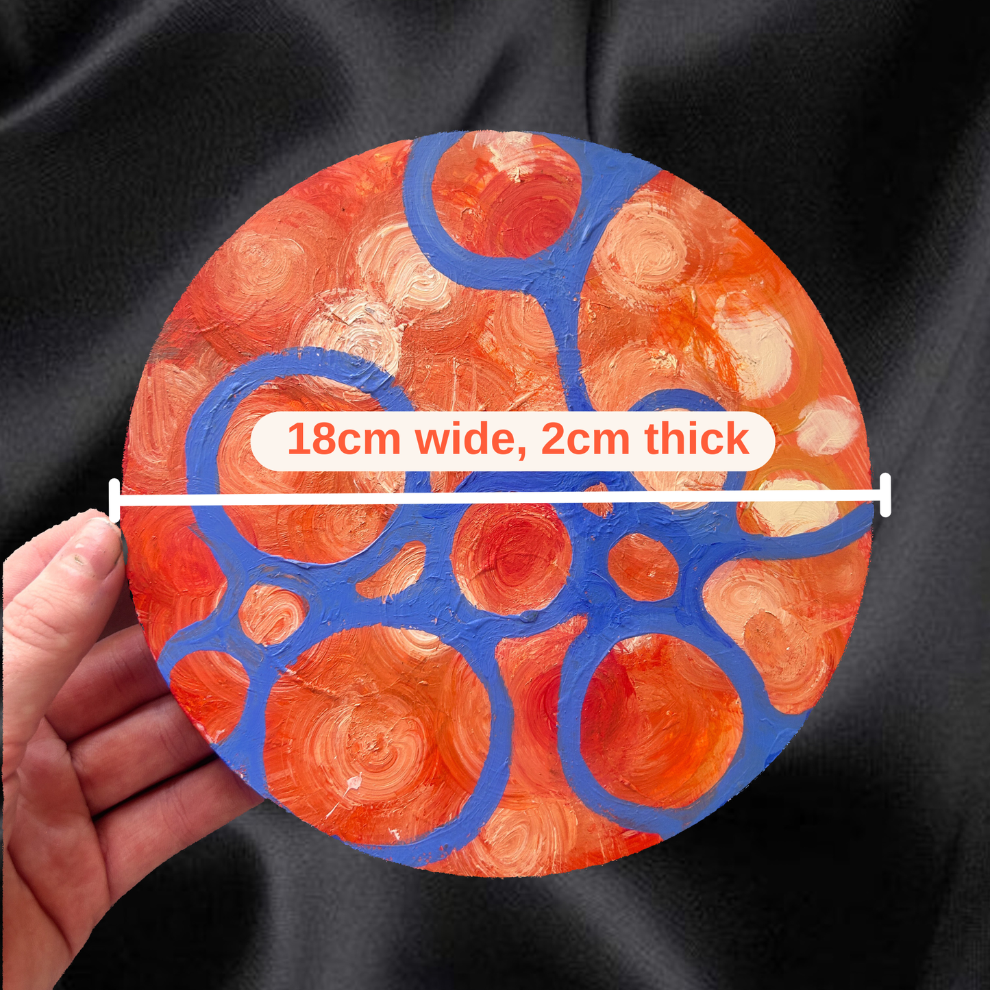 ‘Emotions vs Logic’ - Original acrylic painting on plaster disc