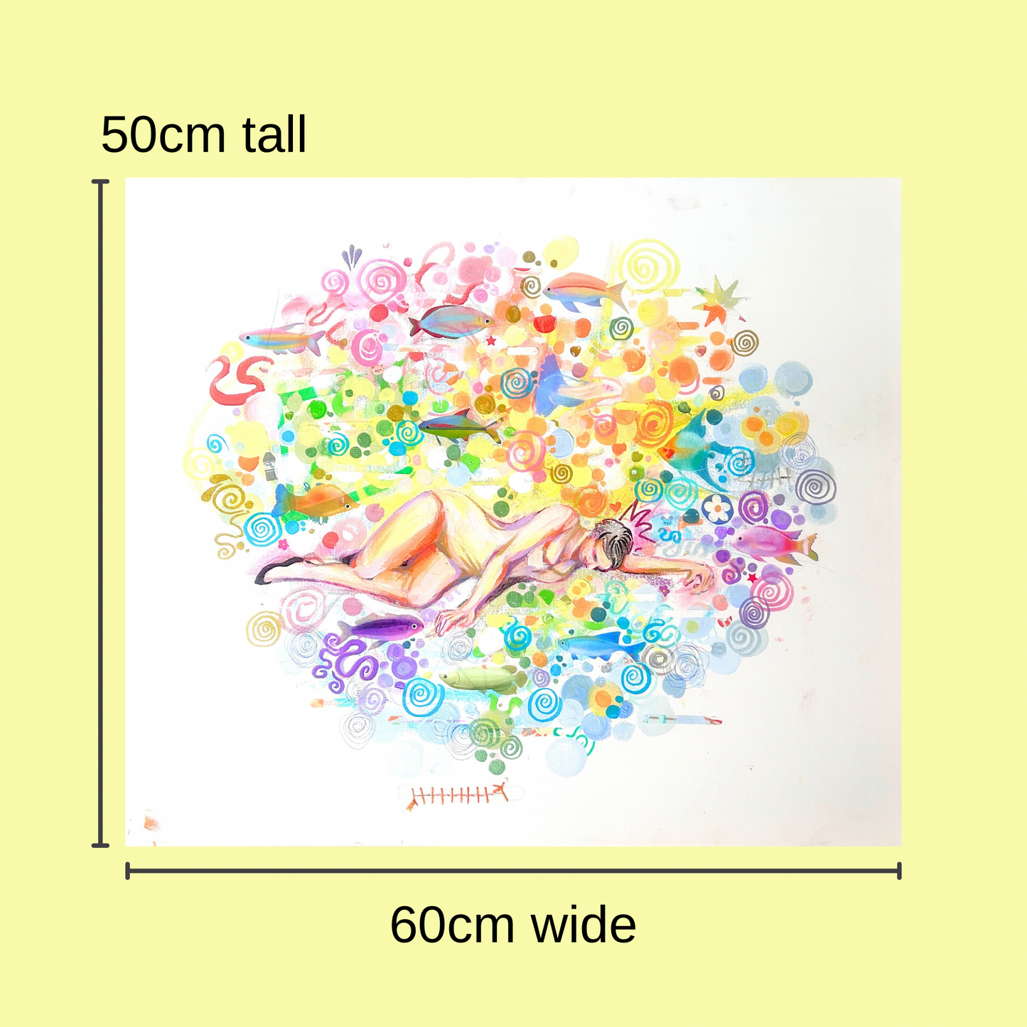 Inside I see #1 - Original mixed media collage & acrylic on canvas