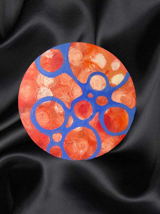 ‘Emotions vs Logic’ - Original acrylic painting on plaster disc