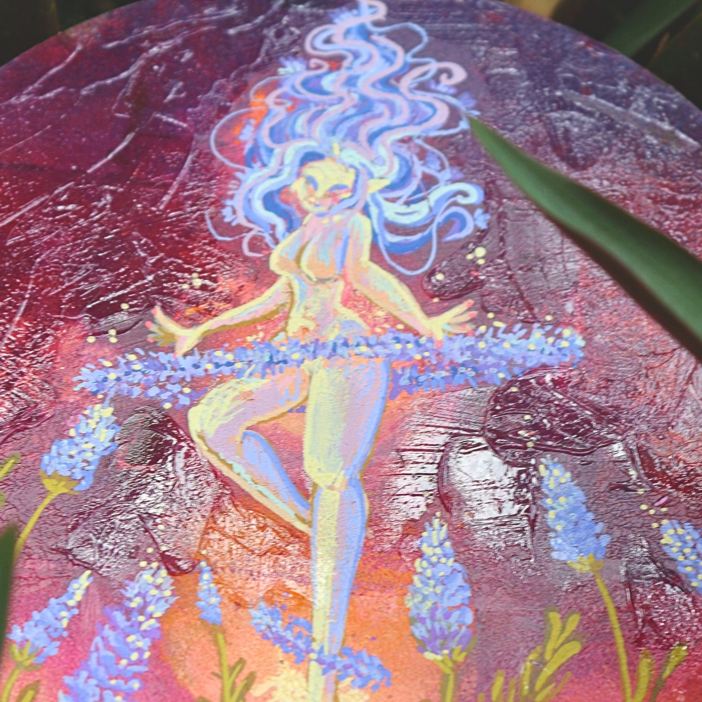 'Lavender Fairy' - Original mixed media on plaster