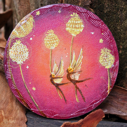 'Billy Button Dancers' - Original mixed media on plaster