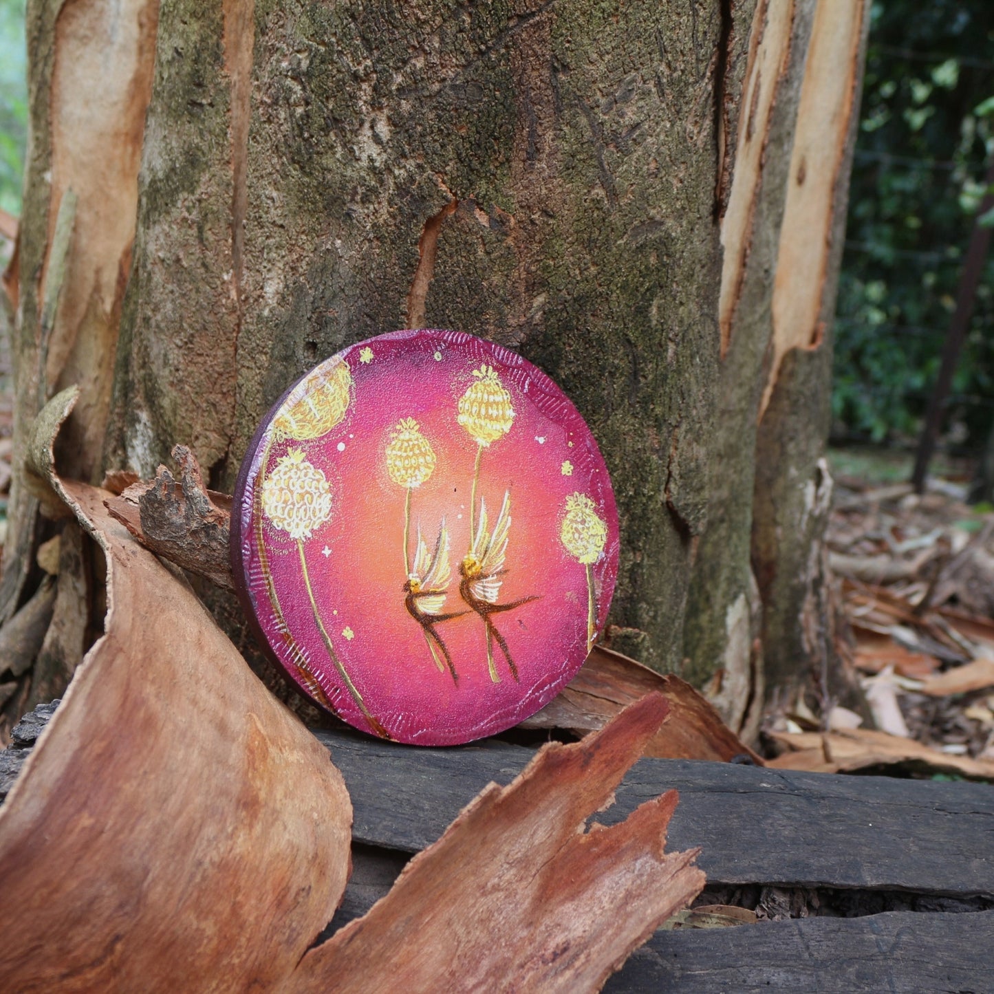 'Billy Button Dancers' - Original mixed media on plaster