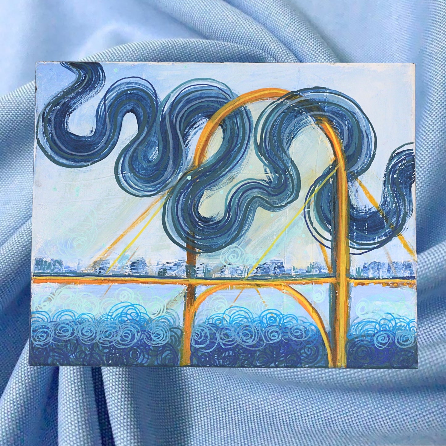 'Water under the bridge' - Original acrylic painting on canvas