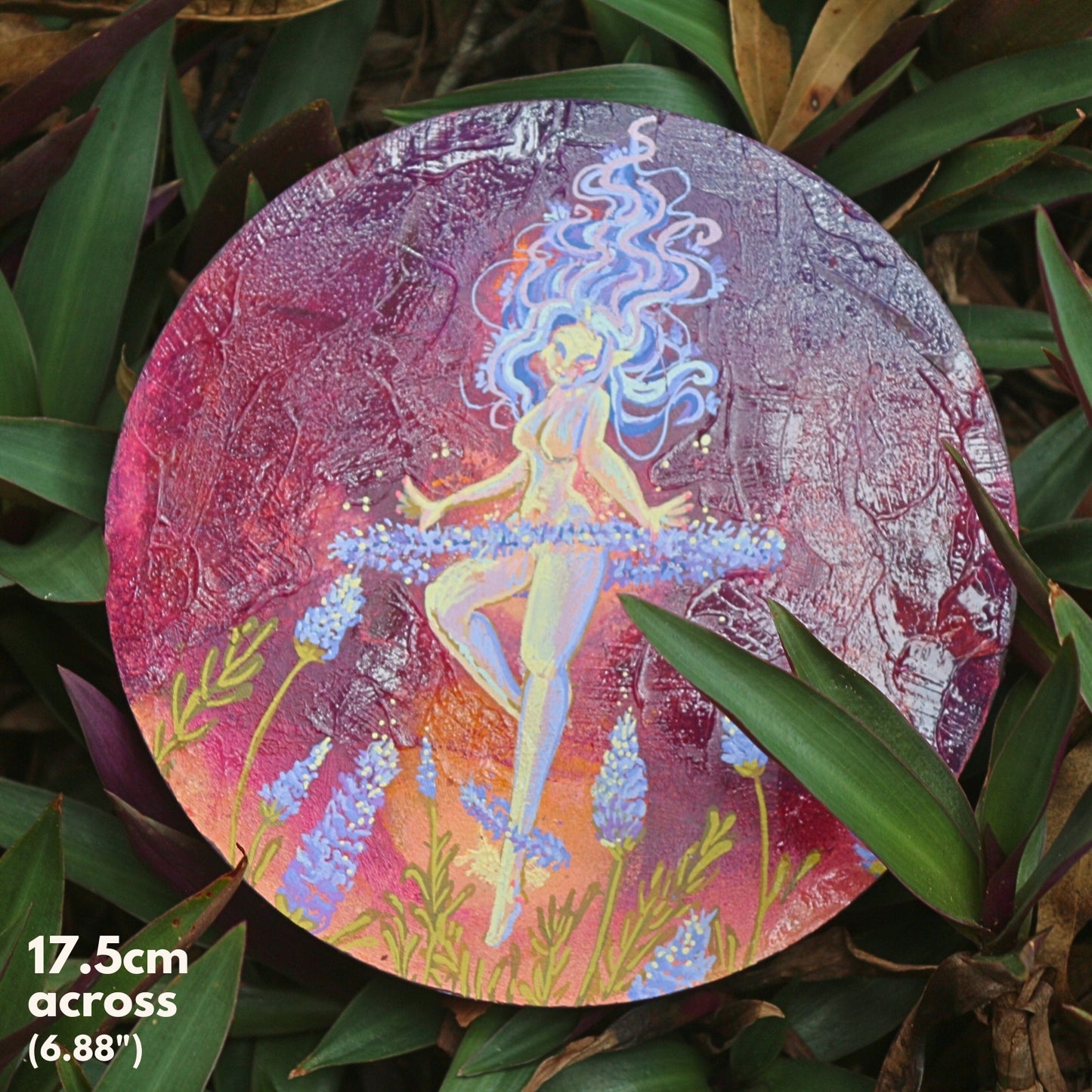 'Lavender Fairy' - Original mixed media on plaster