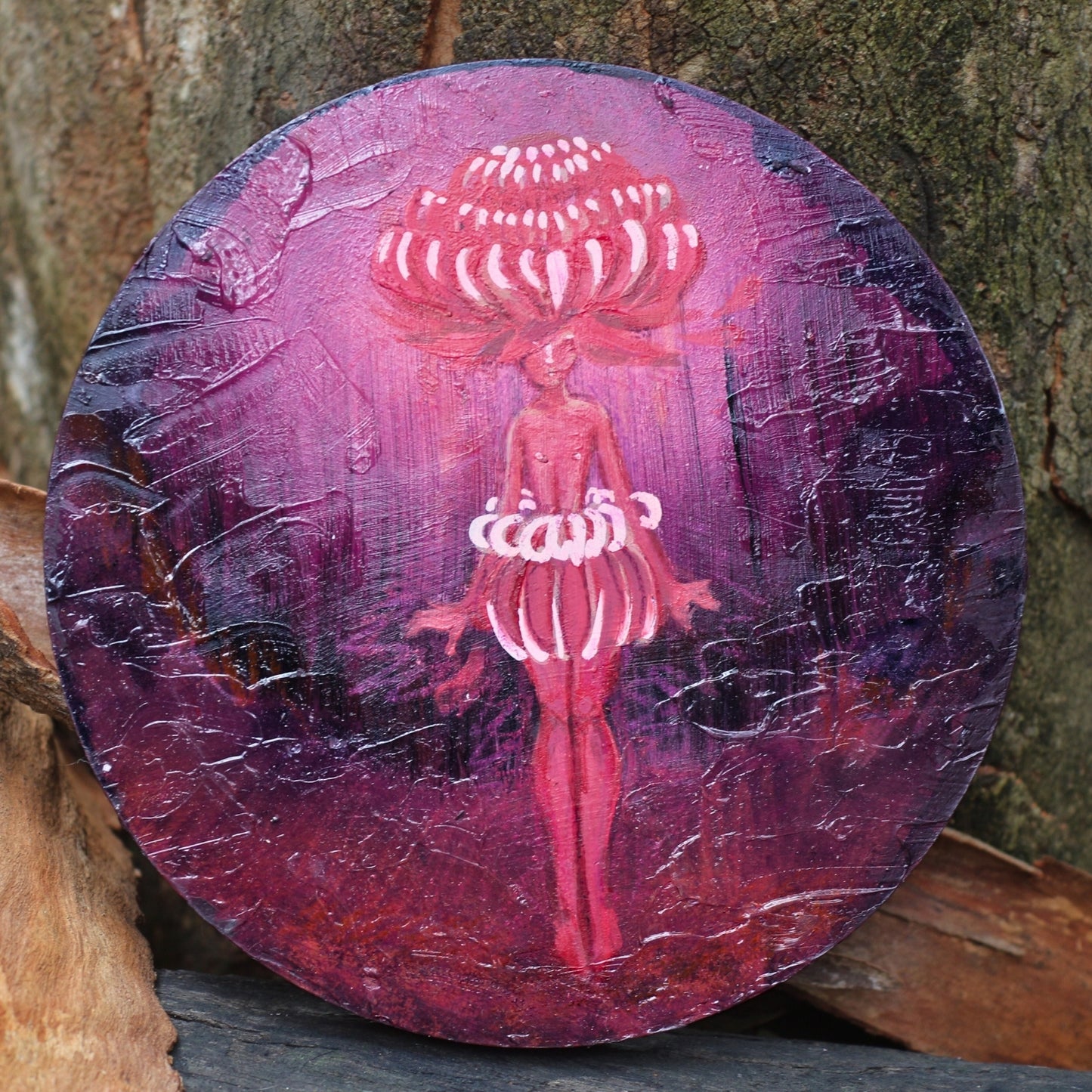 'Grevillea Goblin' - Original mixed media on plaster