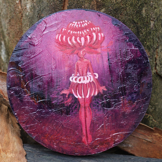 'Grevillea Goblin' - Original mixed media on plaster