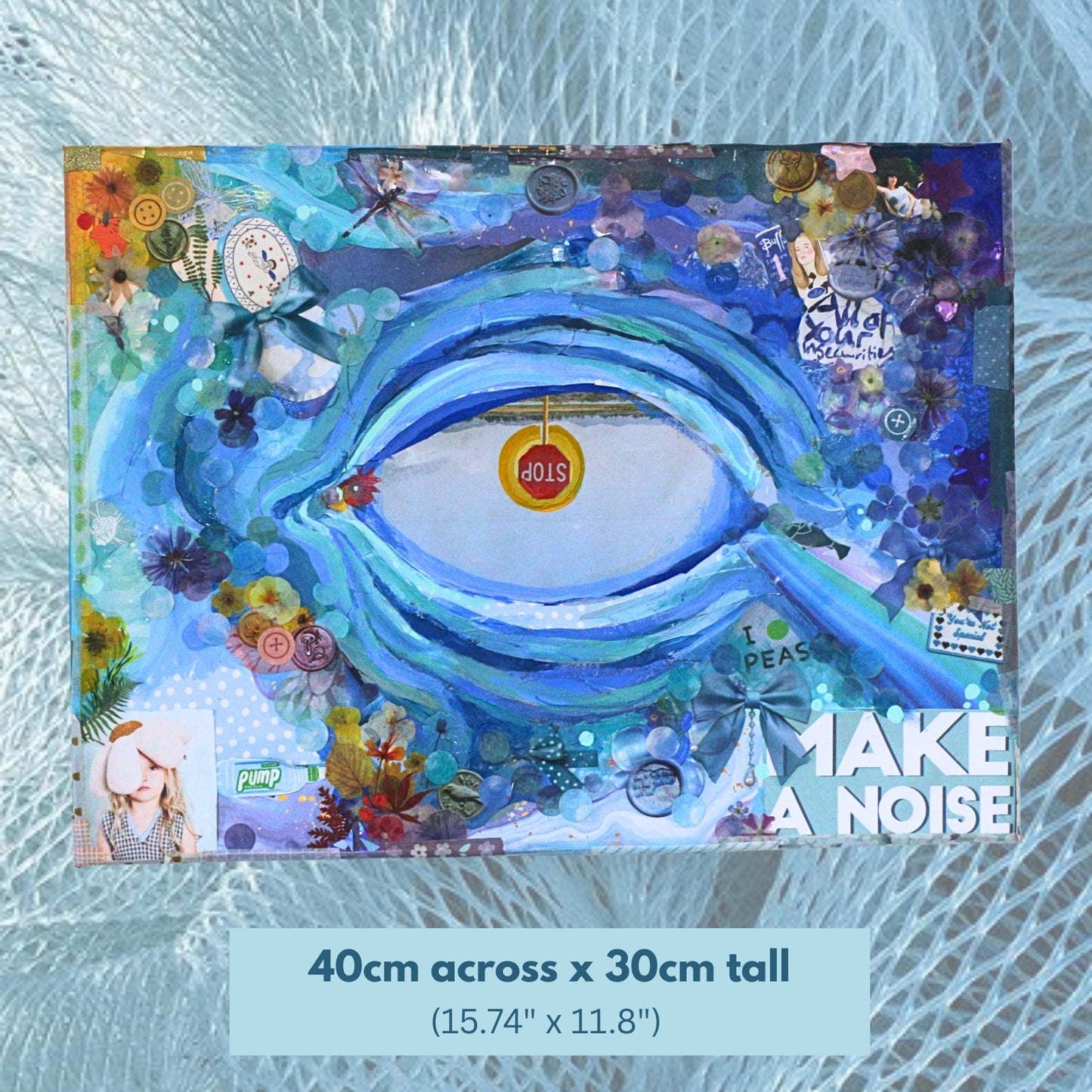 'Make a noise' - Original mixed media collage on canvas