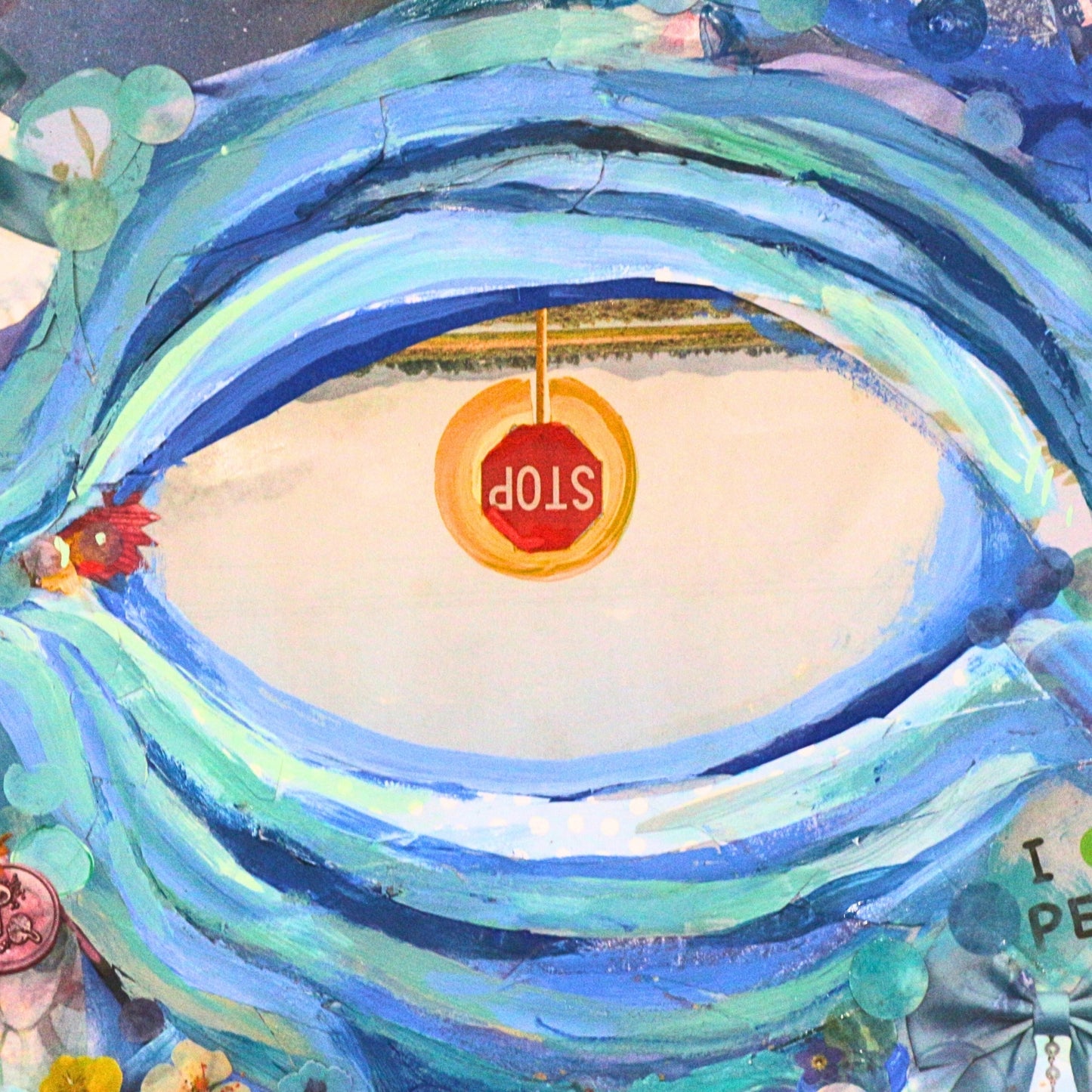 'Make a noise' - Original mixed media collage on canvas