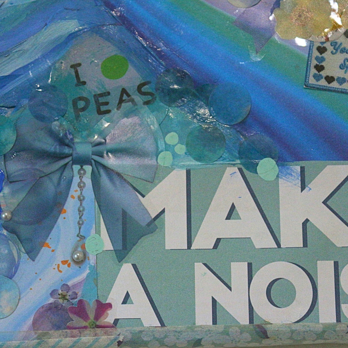 'Make a noise' - Original mixed media collage on canvas