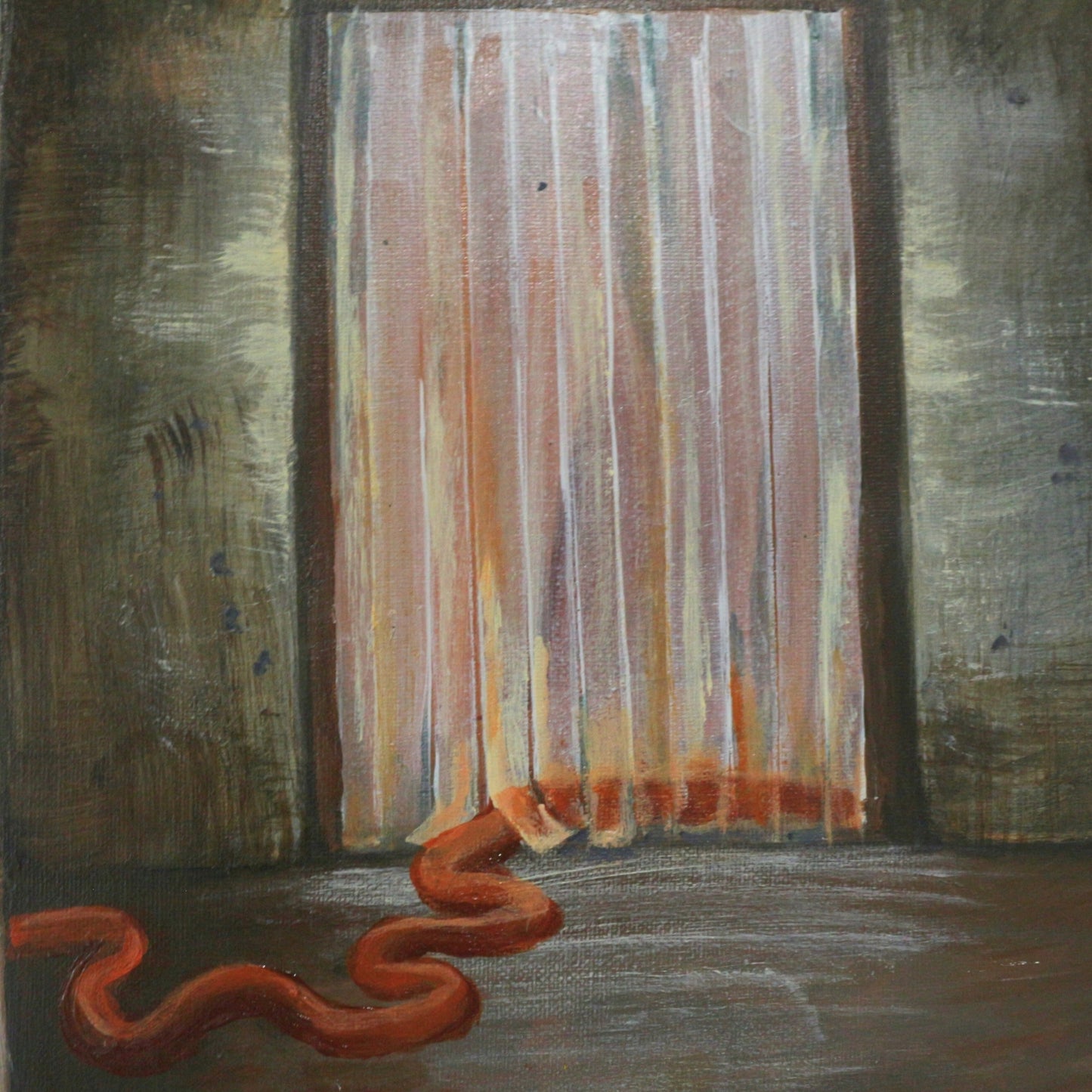 'Behind the curtain' - Original acrylic painting on canvas
