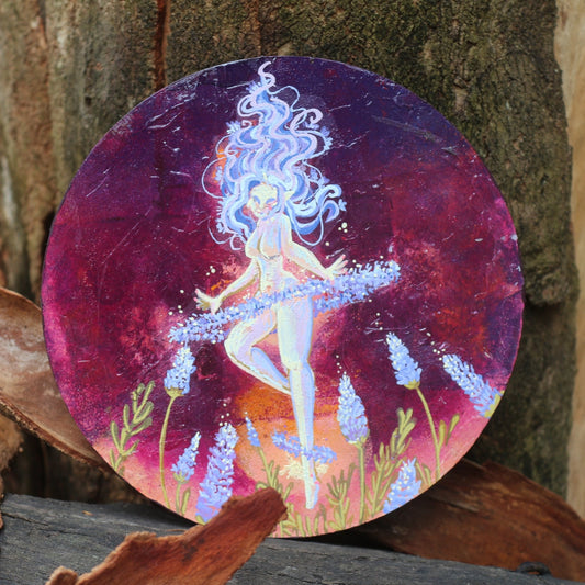 'Lavender Fairy' - Original mixed media on plaster