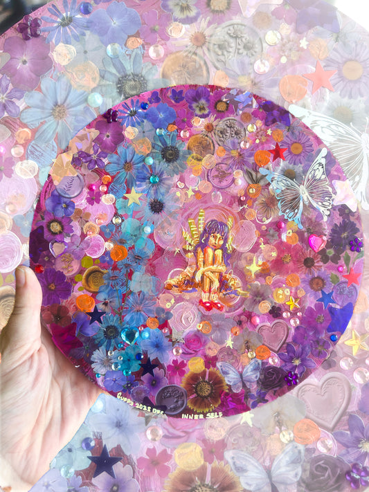 ‘Inner fairy’ - Original mixed media collage + acrylic paint