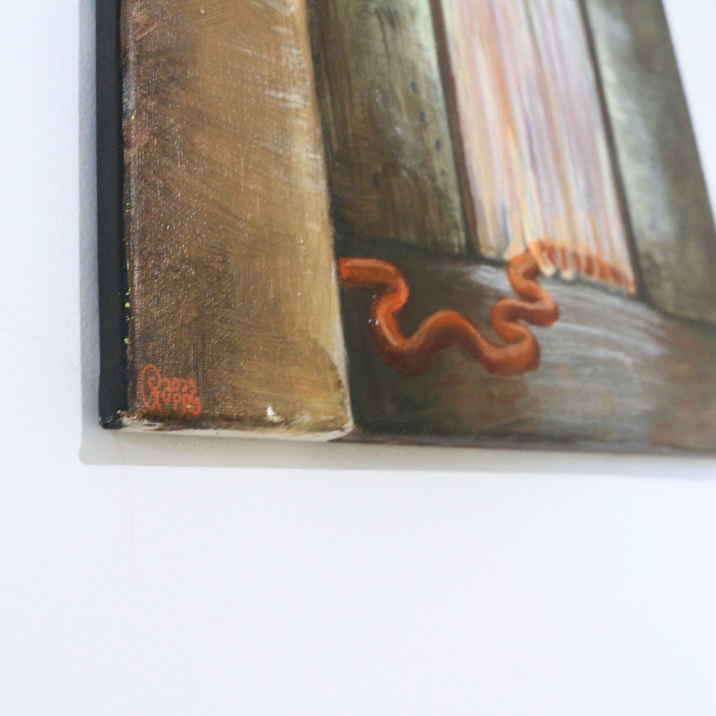 'Behind the curtain' - Original acrylic painting on canvas