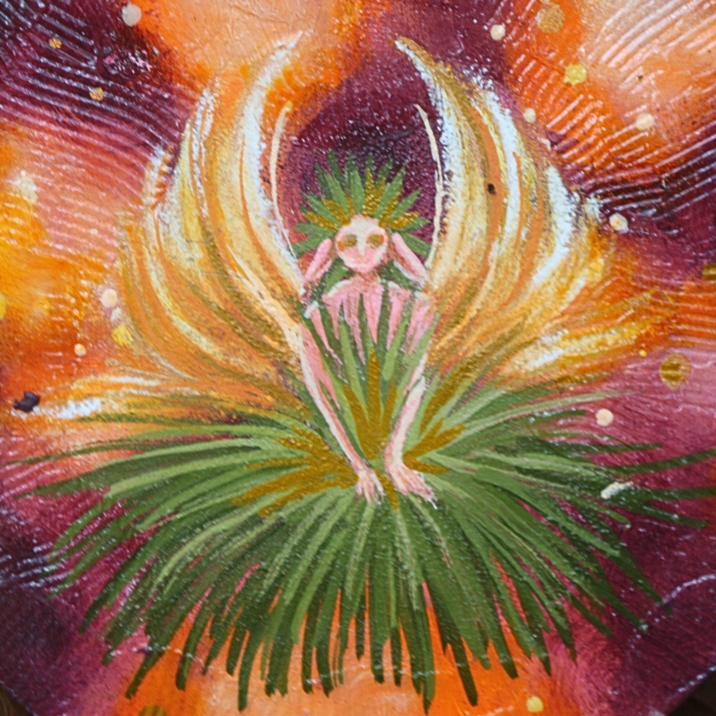 'Basket Grass Baby' - Original mixed media on plaster