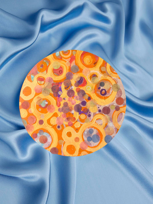 ‘How it all feels’ - Original acrylic paint & multi media plaster disc