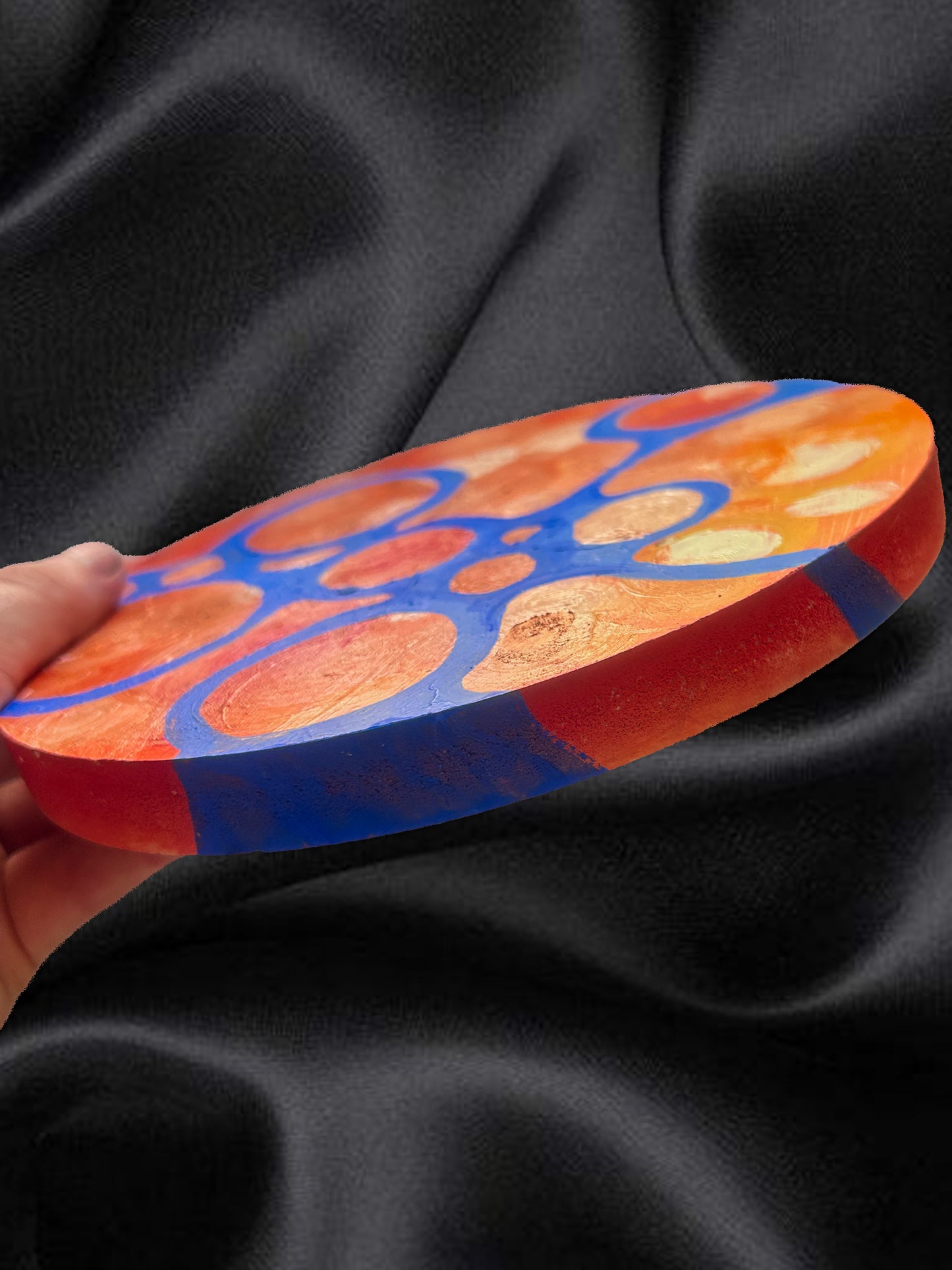 ‘Emotions vs Logic’ - Original acrylic painting on plaster disc