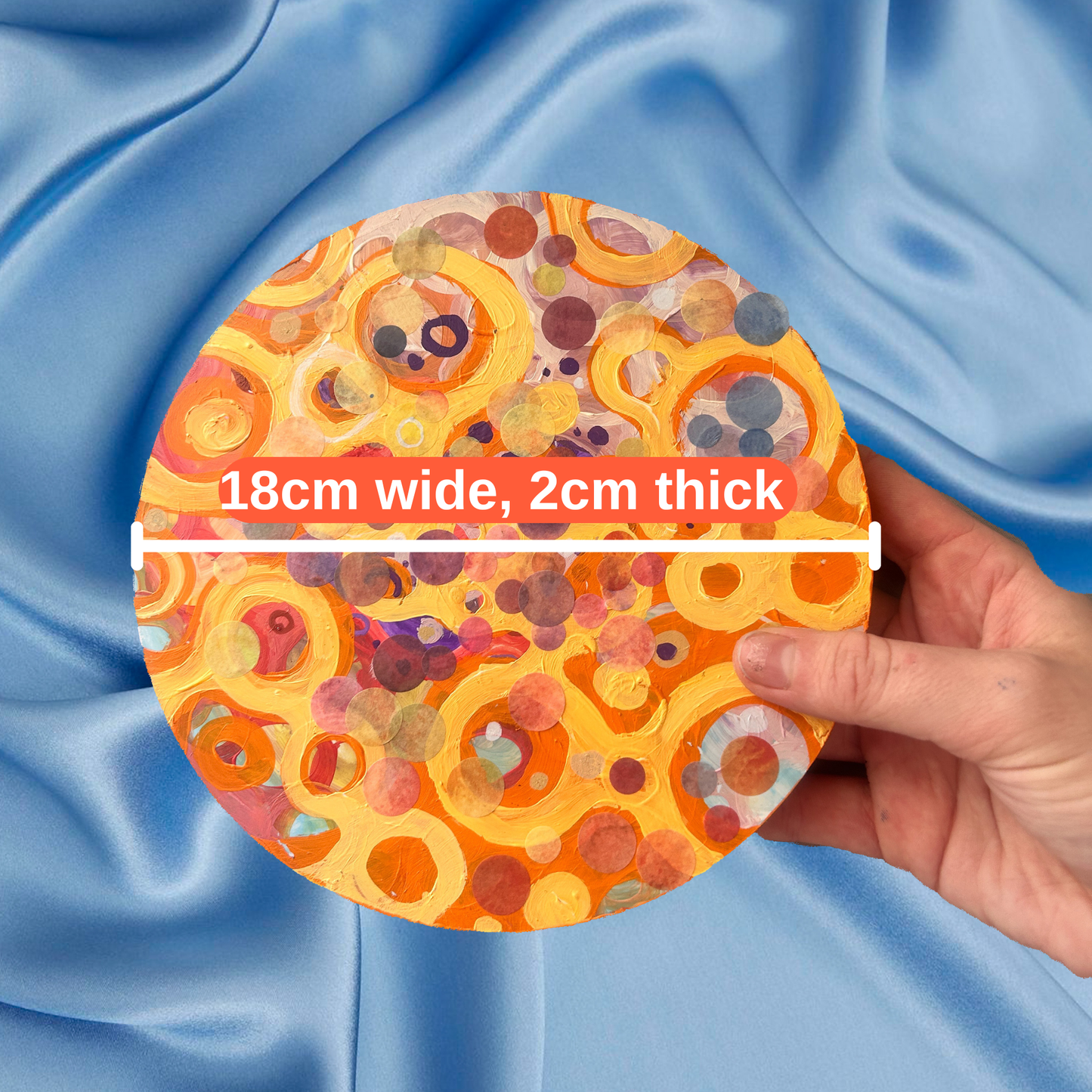 ‘How it all feels’ - Original acrylic paint & multi media plaster disc