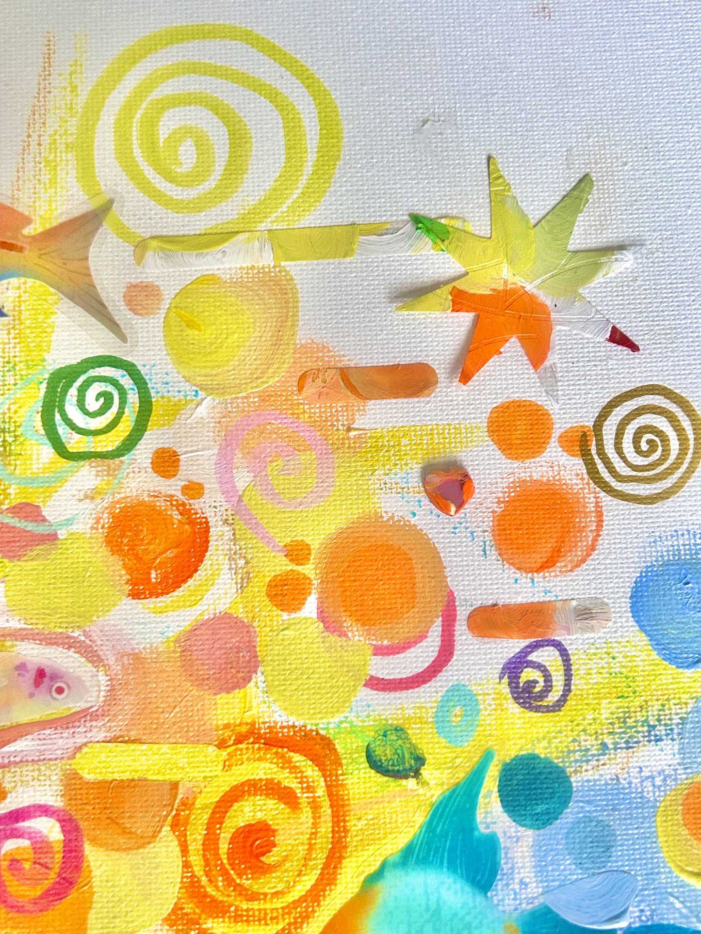 Inside I see #1 - Original mixed media collage & acrylic on canvas