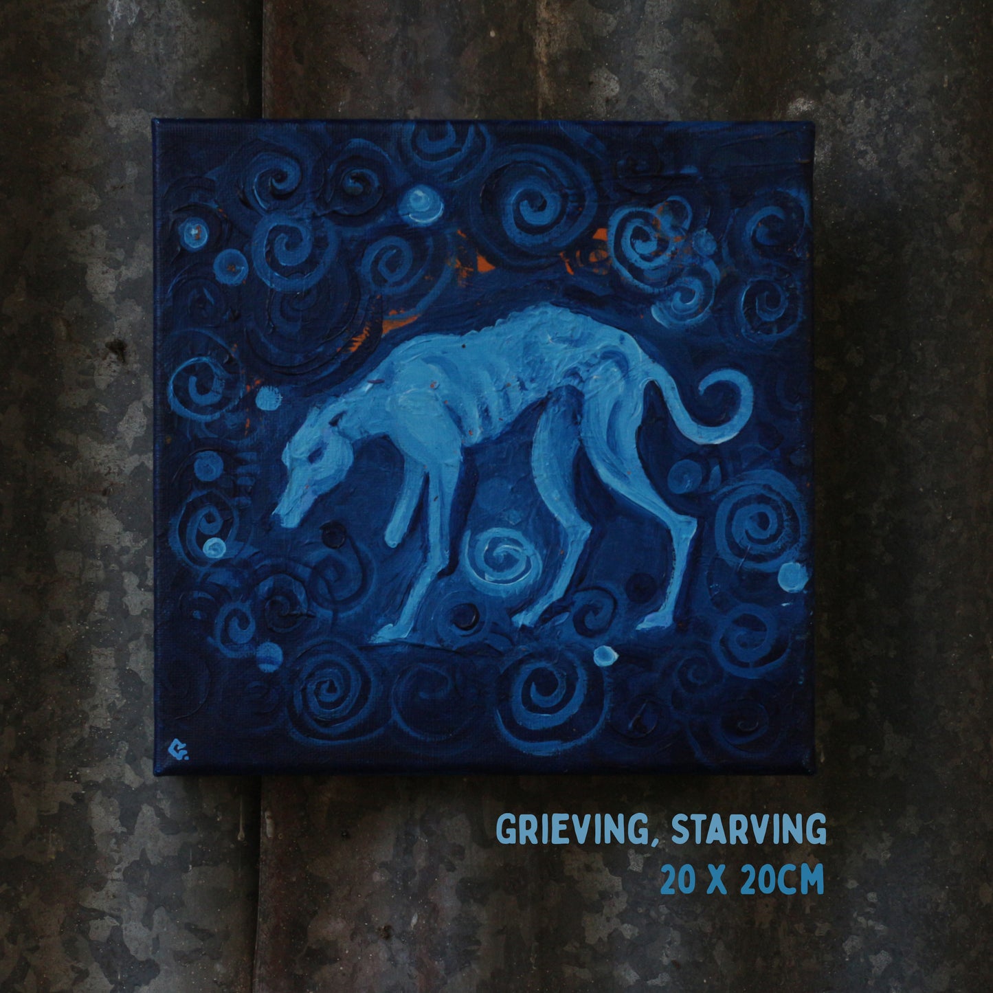 'Grieving, Starving' - Original acrylic painting