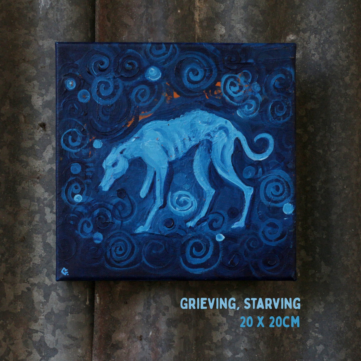 'Grieving, Starving' - Original acrylic painting