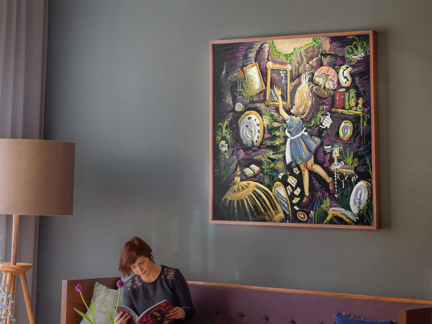 'Alice Down the Rabbit Hole' - Premium Semi-Glossy Paper Poster